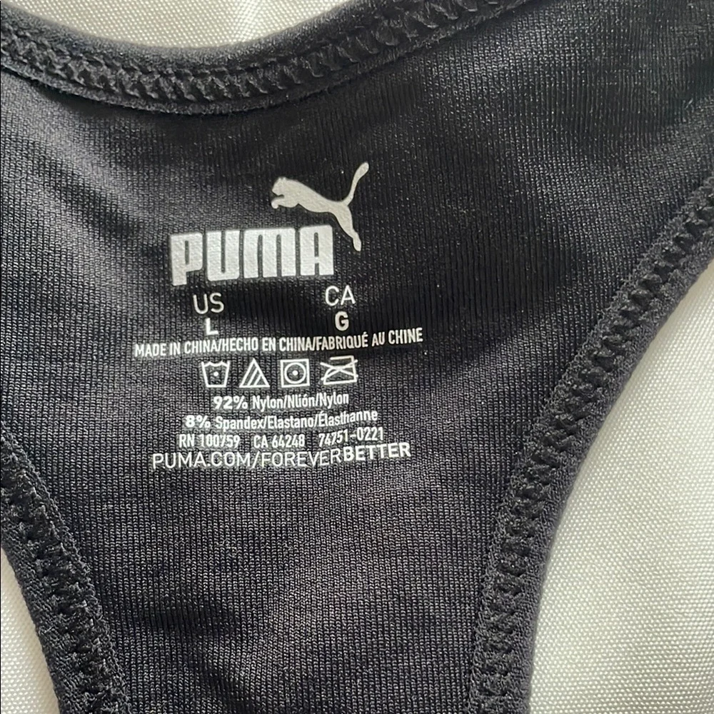 Puma Black Racerback Sports Bra Intimates